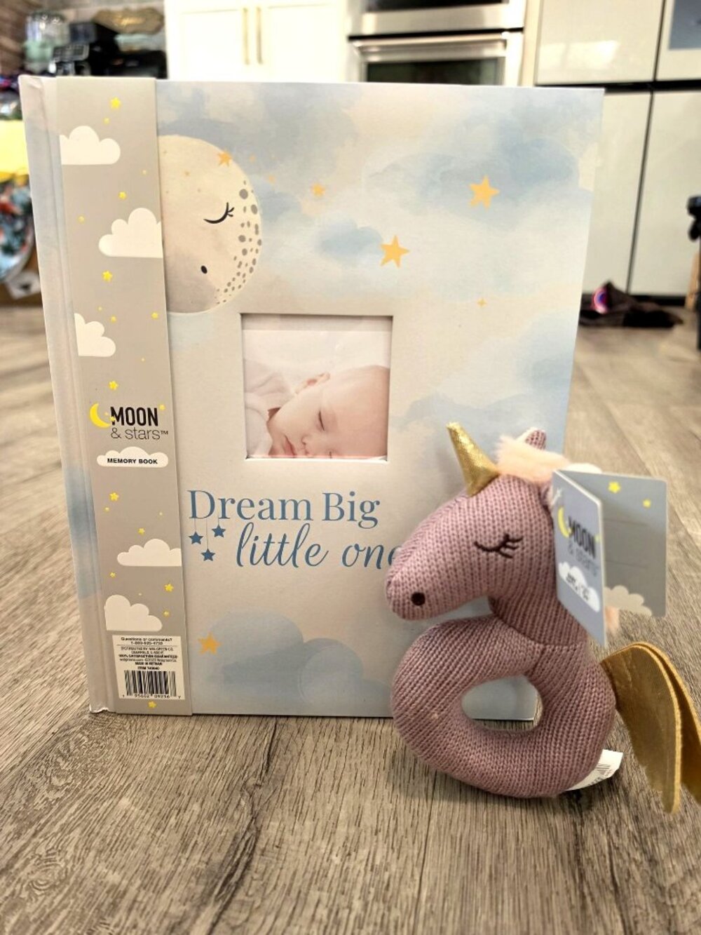 Dream Big Little One Memory Book & Unicorn Rattle Gift Set For Babies NWT